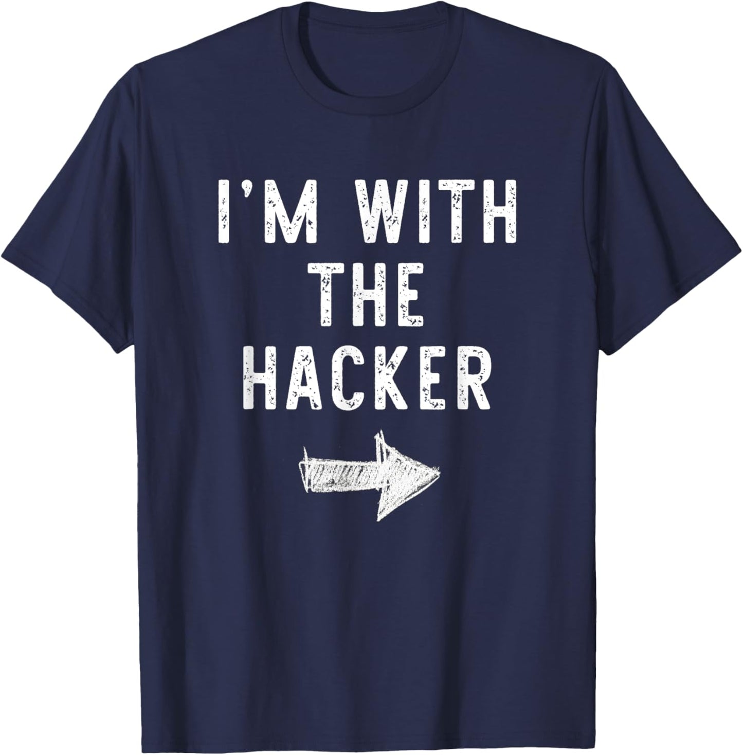 I'm With The Hacker Costume Halloween Matching Couple T-Shirt - T-Shirt | Navy