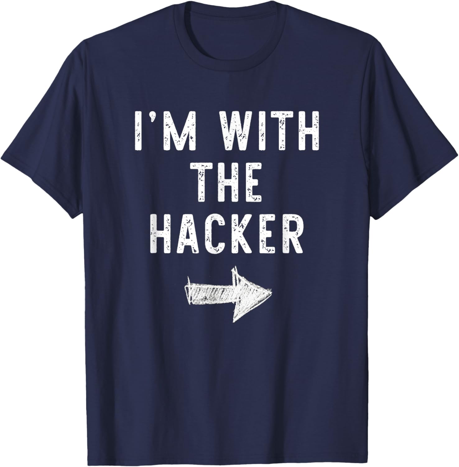 I'm With The Hacker Costume Halloween Matching Couple T-Shirt - T-Shirt | Navy