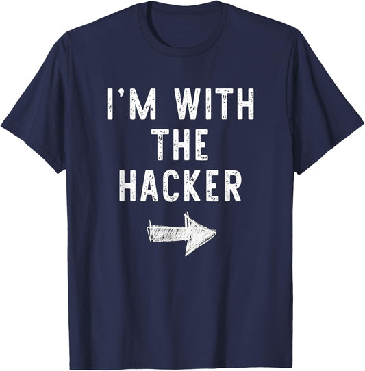 I'm With The Hacker Costume Halloween Matching Couple T-Shirt - T-Shirt | Navy