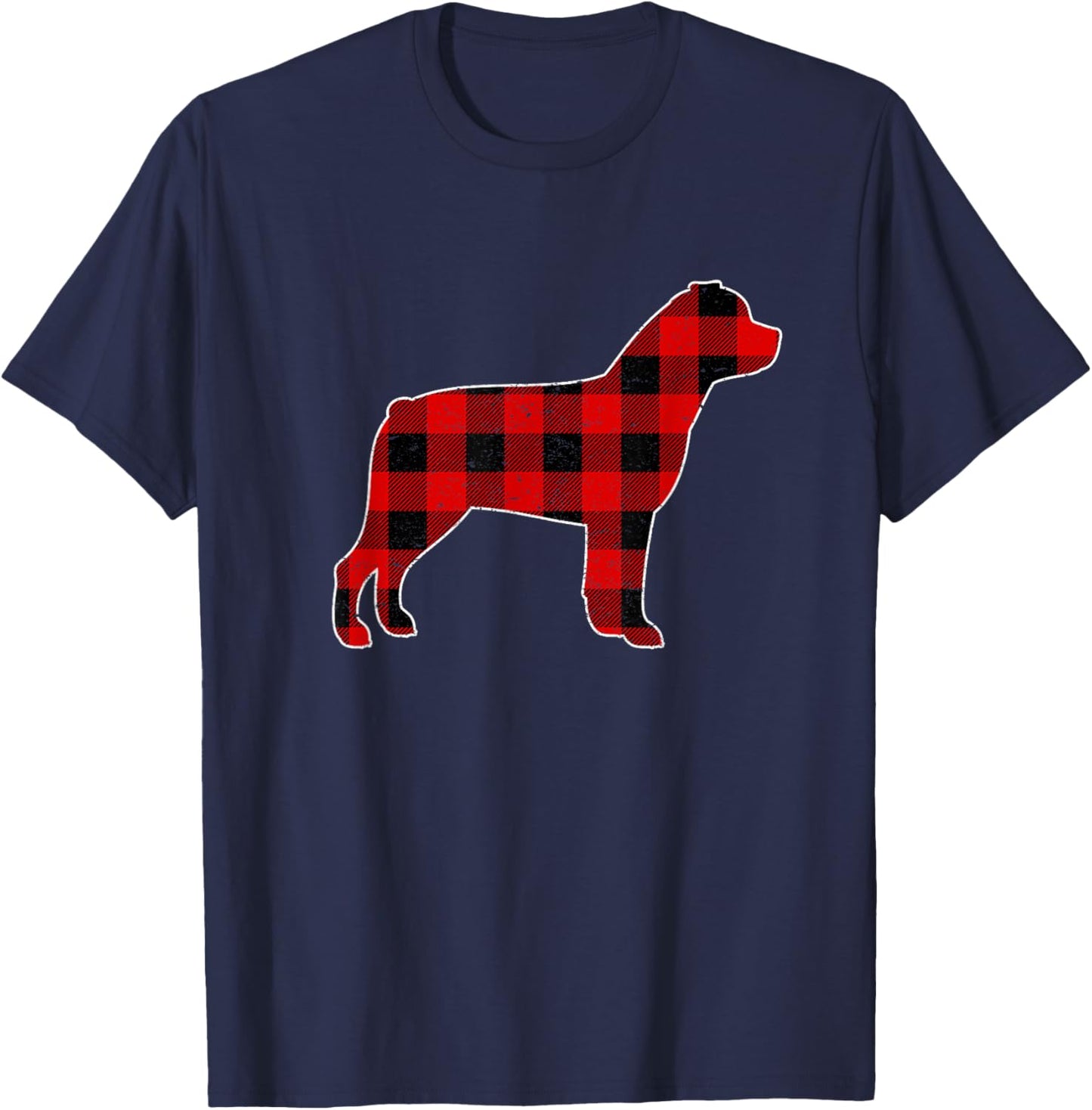 Christmas Rottweiler Pajama Pj, Christmas Dog Buffalo Plaid Women Kids T-Shirt - T-Shirt | Navy