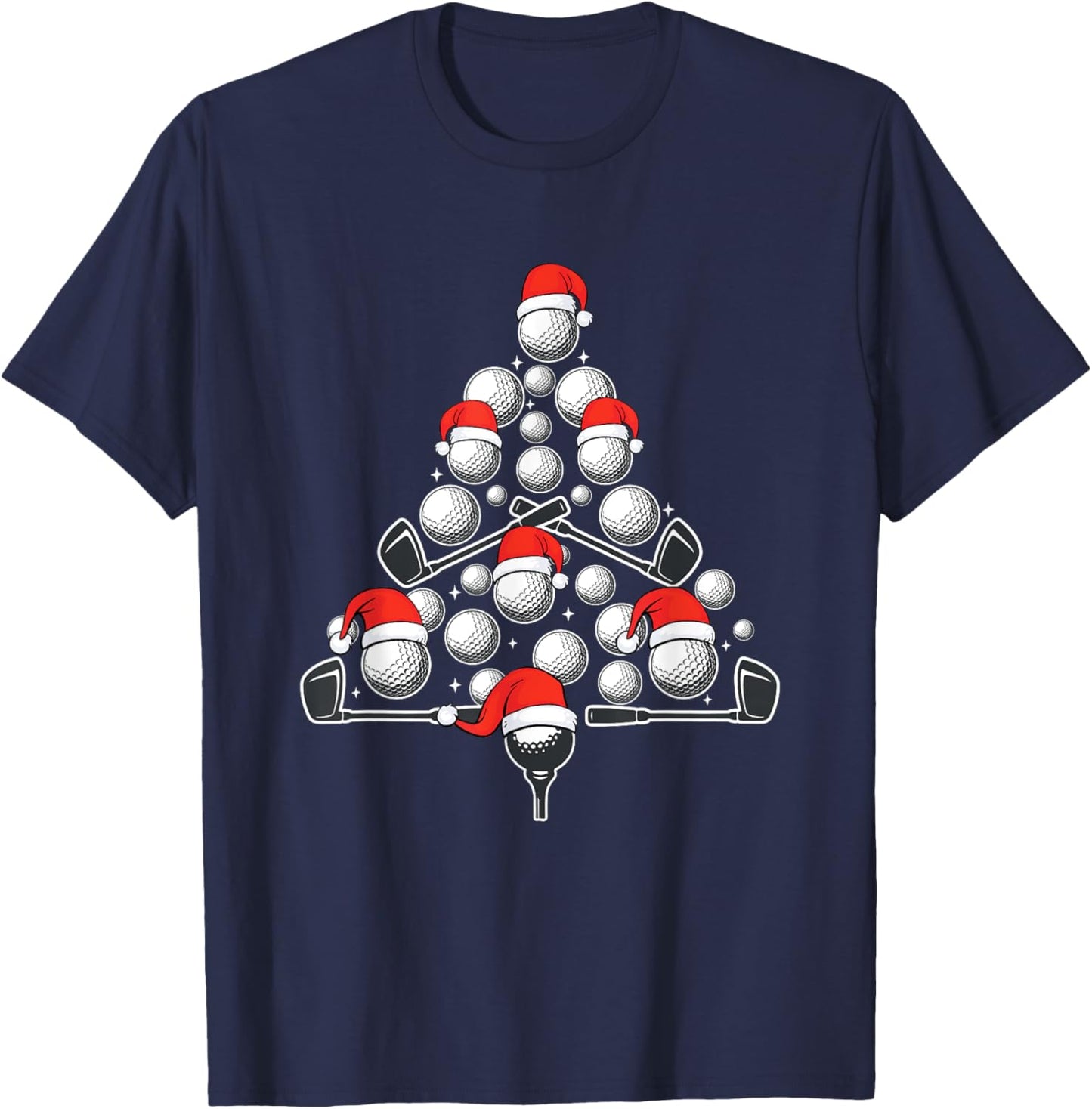 Golf Xmas Tree Ornaments Golf Player Golfing Christmas Golf T-Shirt - T-Shirt | Navy