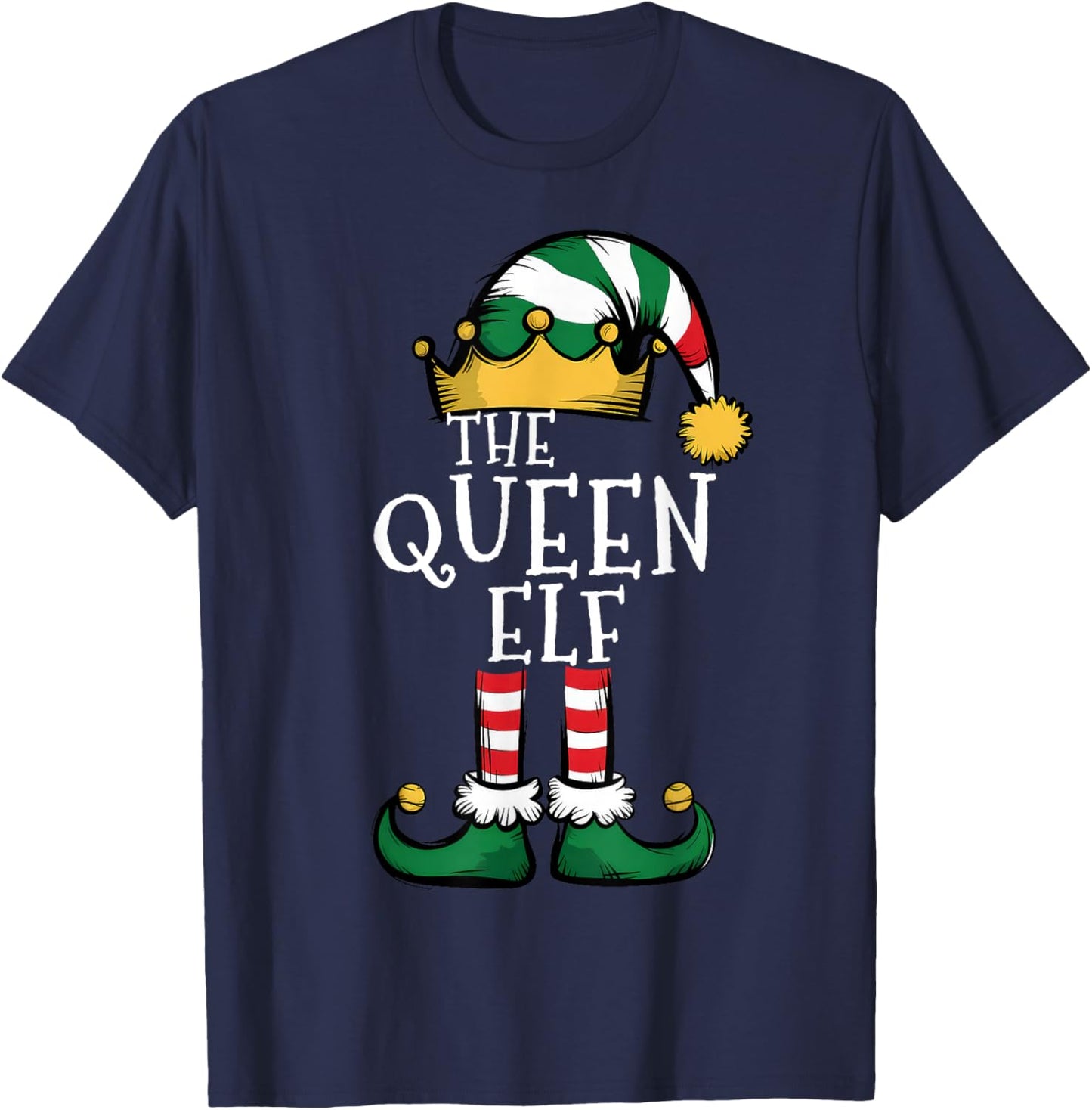 The Queen Elf Family Matching Christmas Elf Women Girl T-Shirt - T-Shirt | Navy