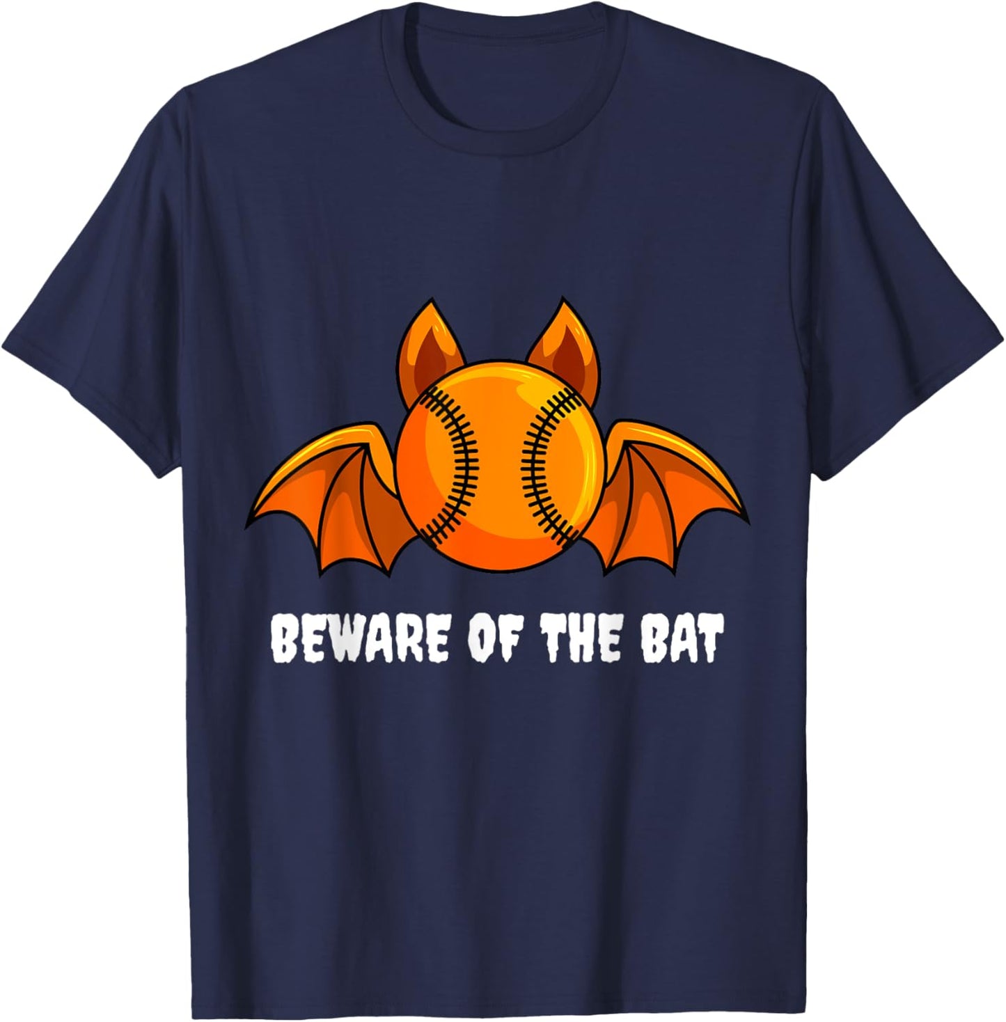 Beware Of The Bat Halloween Baseball Player Lover Softball T-Shirt - T-Shirt | Navy