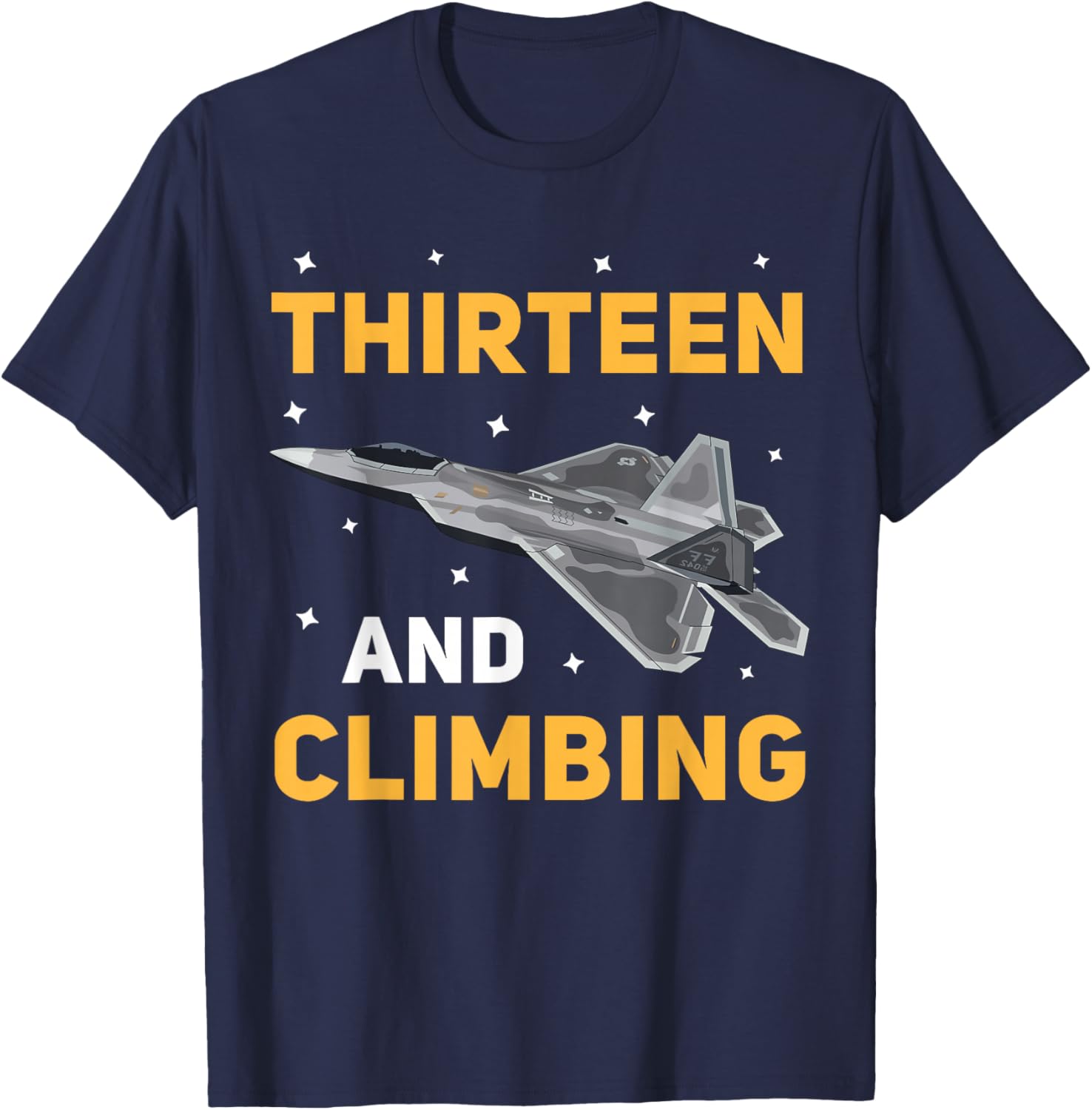 Jet Fighter Plane 13 Year Old Birthday Party For Boys T-Shirt - T-Shirt | Navy