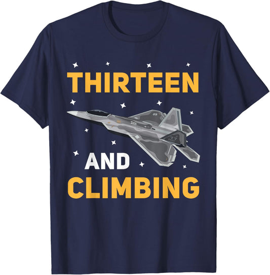 Jet Fighter Plane 13 Year Old Birthday Party For Boys T-Shirt - T-Shirt | Navy