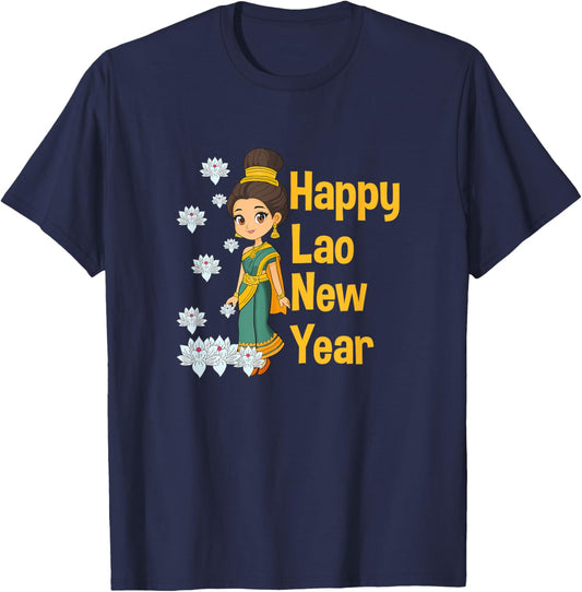 Laos Lao Laotian Happy Lao New Year Pim Mai Lao T-Shirt - T-Shirt | Navy