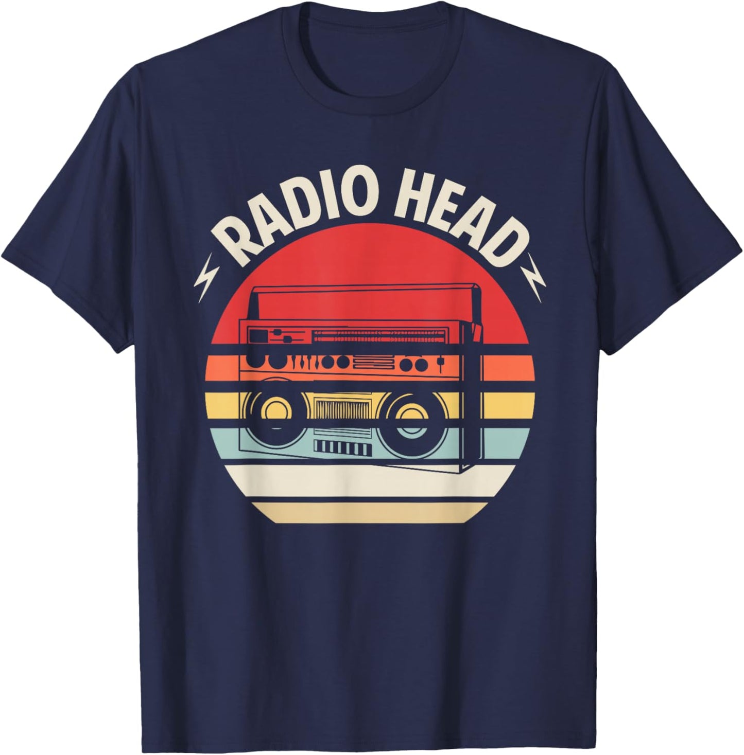Retro Vintage Radio Head T-Shirt - T-Shirt | Navy