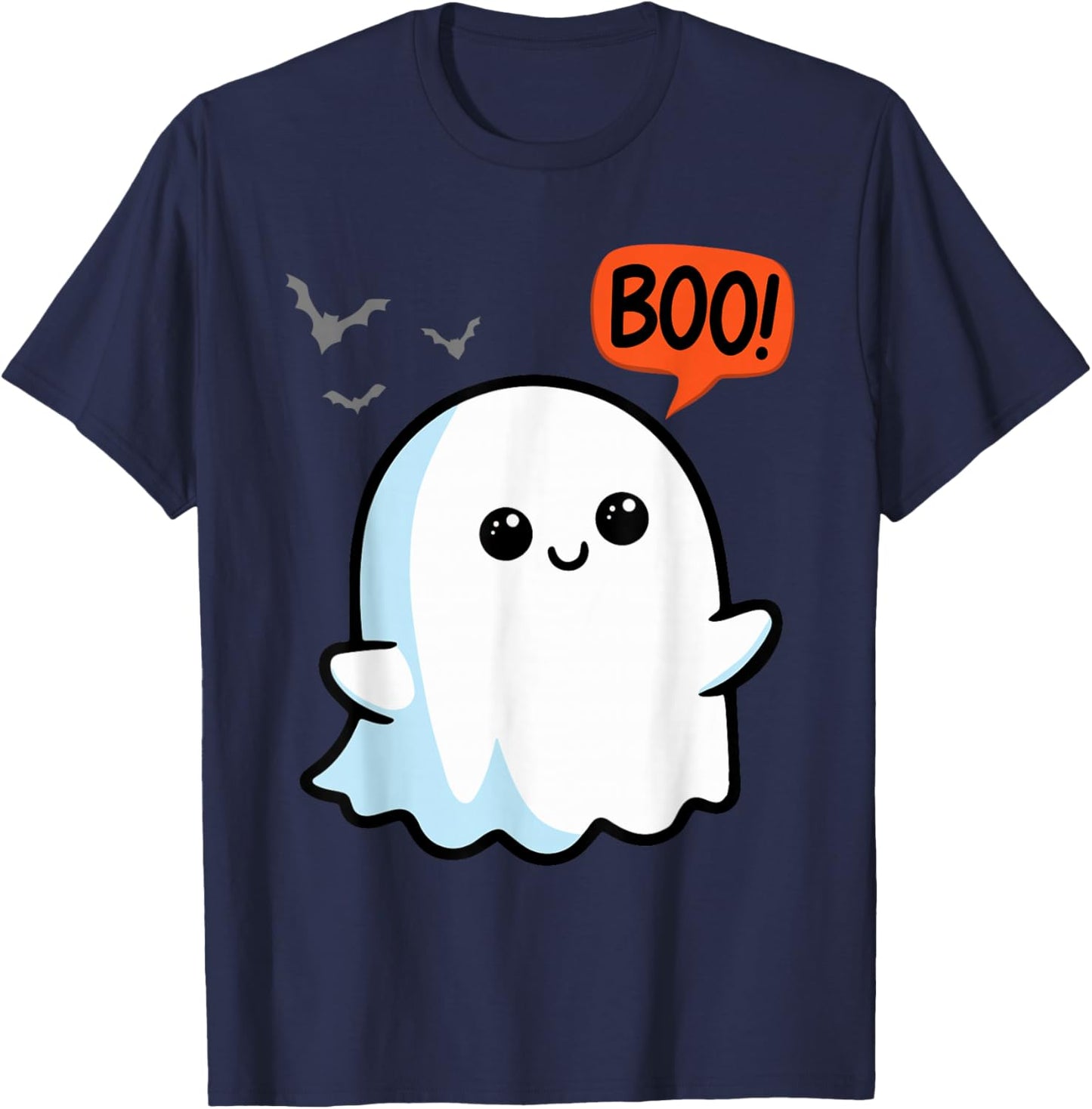 Ghost Saying Boo Spooky Halloween Cute toddler boys girls T-Shirt - T-Shirt | Navy