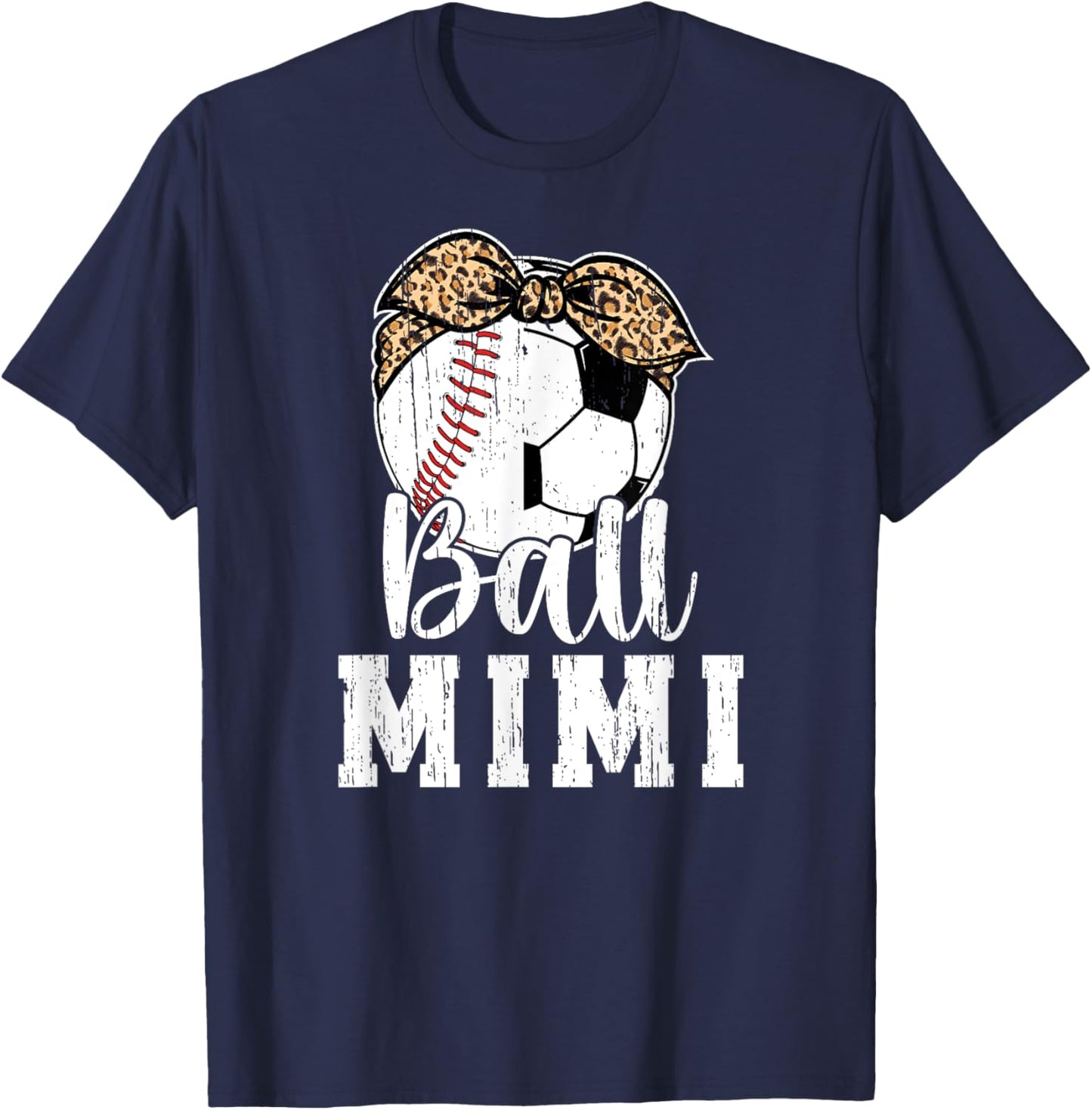 Ball Mimi Grandma Baseball Soccer Mimi T-Shirt - T-Shirt | Navy