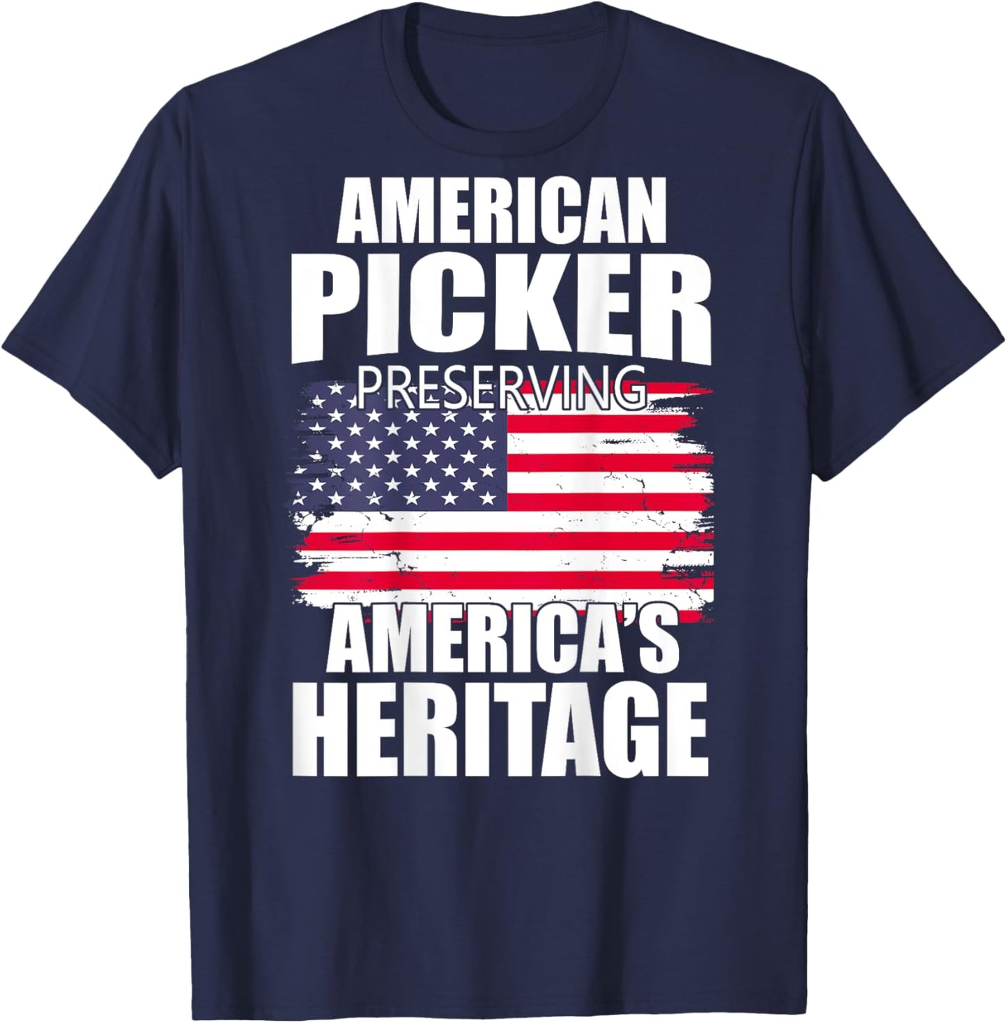 American Picker Preserving America's Heritage (on back) T-Shirt - T-Shirt | Navy