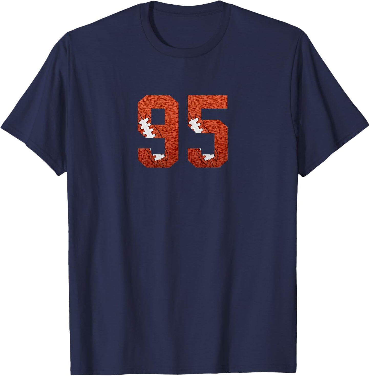 Number 95 - Minimalist American Football Jersey Numbered T-Shirt - T-Shirt | Navy