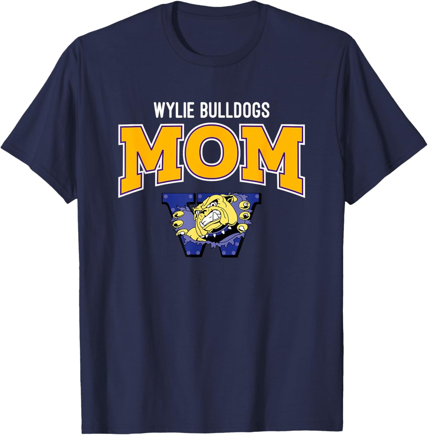 Wylie Bulldogs Logo Mom HS T-Shirt - T-Shirt | Navy