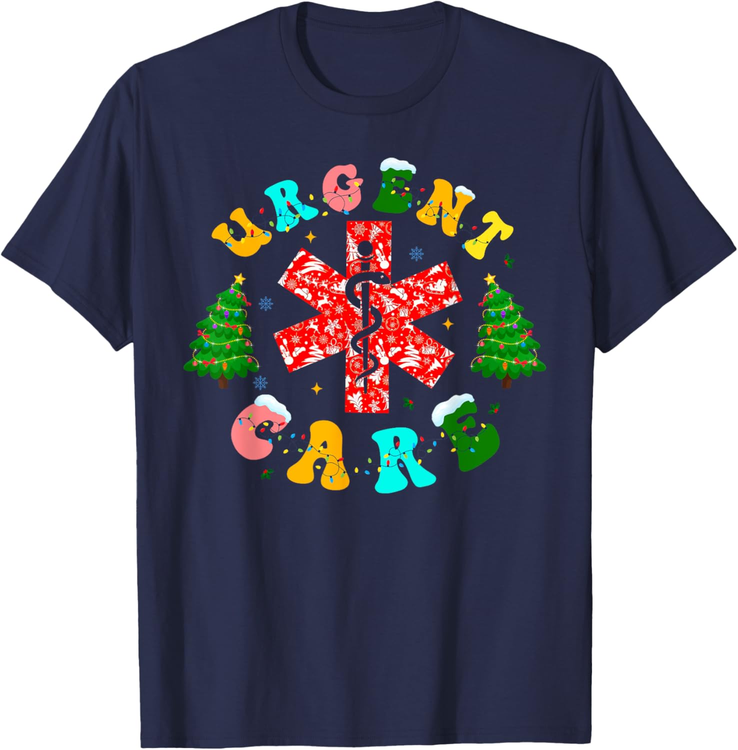 Urgent Care Nurse Christmas Team Minor Injury Unit RN Nurse T-Shirt - T-Shirt | Navy