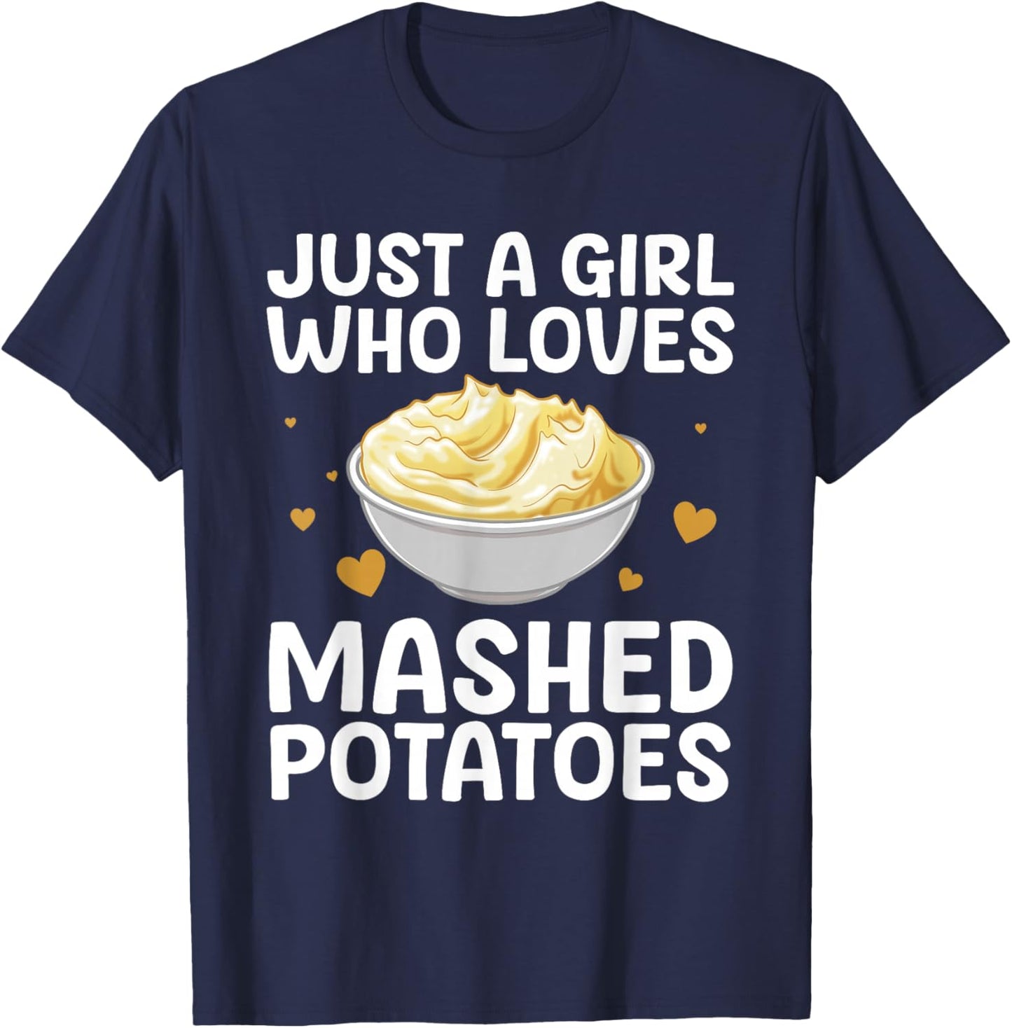 Mashed Potato Art Girls Thanksgiving Mashed Potato T-Shirt - T-Shirt | Navy