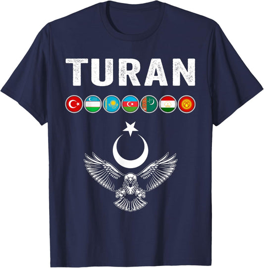 Turkiye,Kazakhstan,Gokturk,Turan,Turkey Flag,Turk Bayragi. T-Shirt - T-Shirt | Navy
