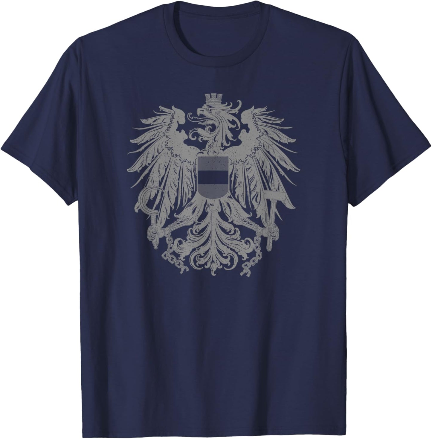 Austria Coat of Arms Austrian Eagle Emblem Symbol Flag T-Shirt - T-Shirt | Navy