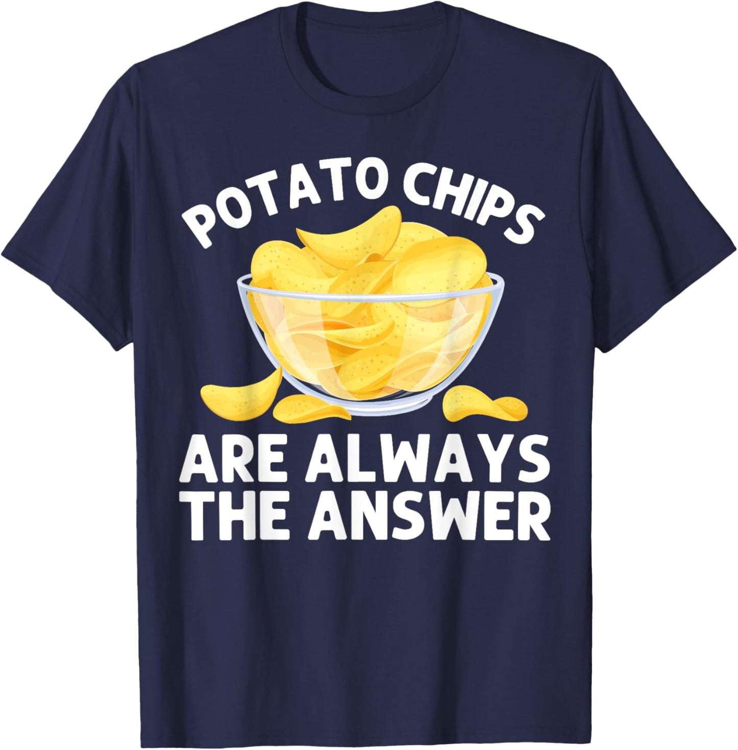 Funny Potato Chips Art Women Kids Bag Of Chips Lover T-Shirt - T-Shirt | Navy