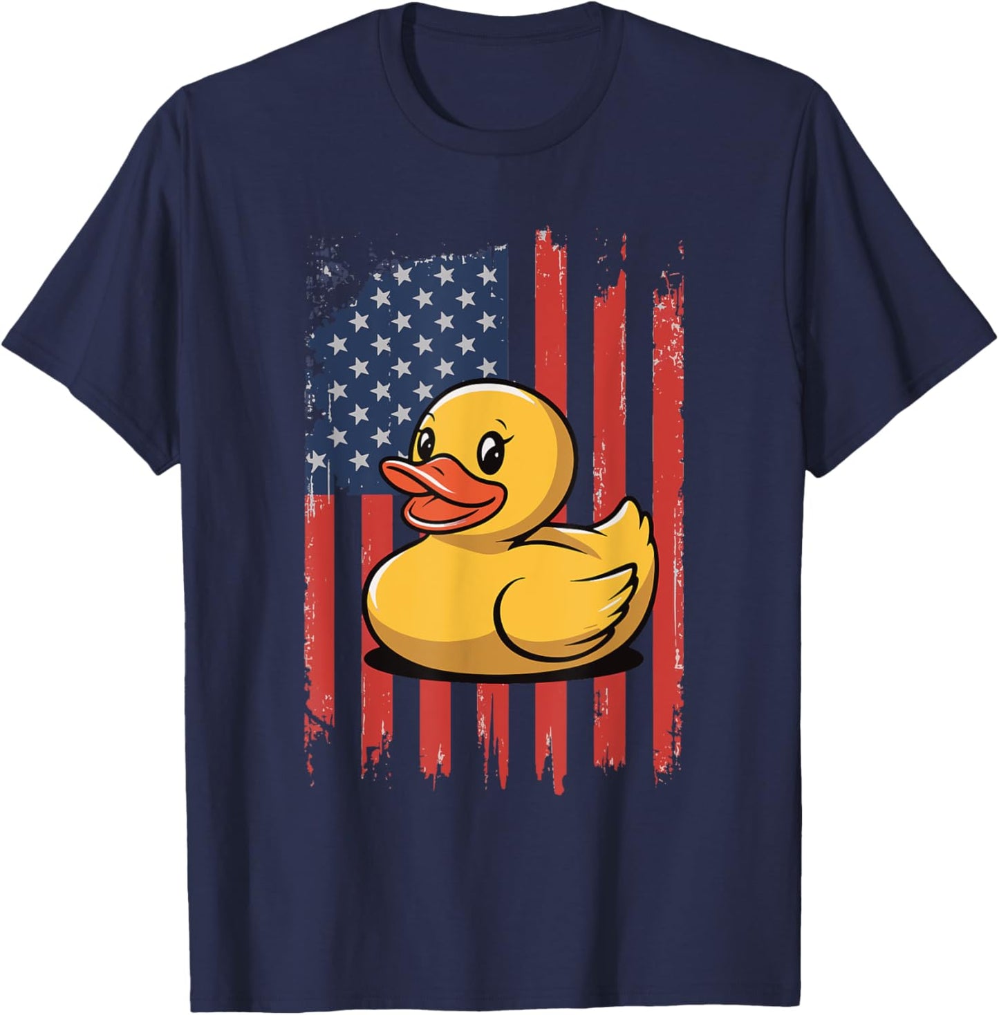 Rubber Duck USA Flag Independence Day Bath Duck T-Shirt - T-Shirt | Navy