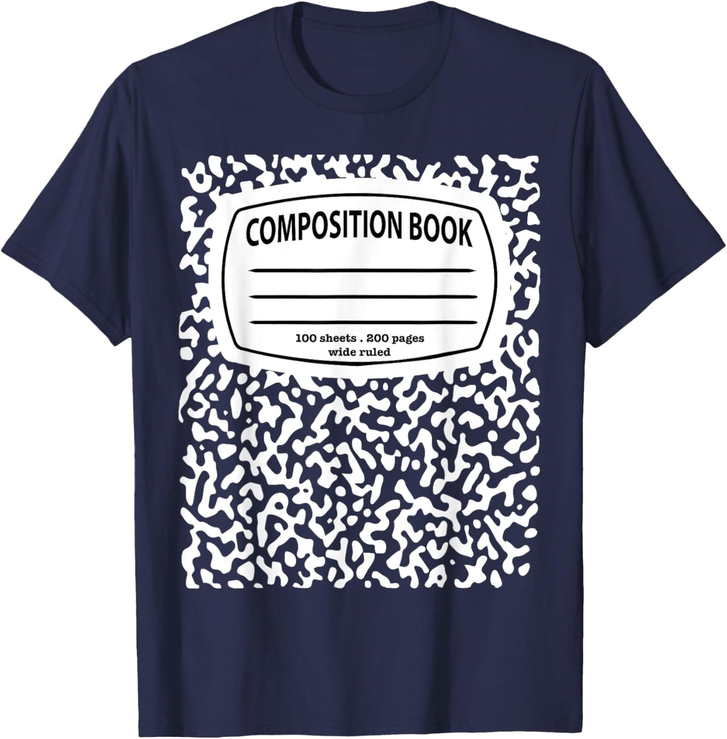 Composition Notebook Costume - Matching Group Halloween T-Shirt - T-Shirt | Navy