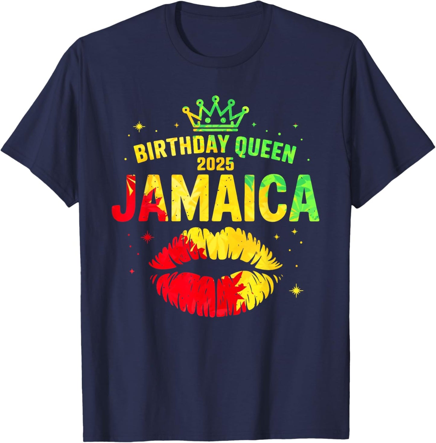 Birthday Crew Jamaica Trip 2025 Lips Bday Party Women Girls T-Shirt - T-Shirt | Navy