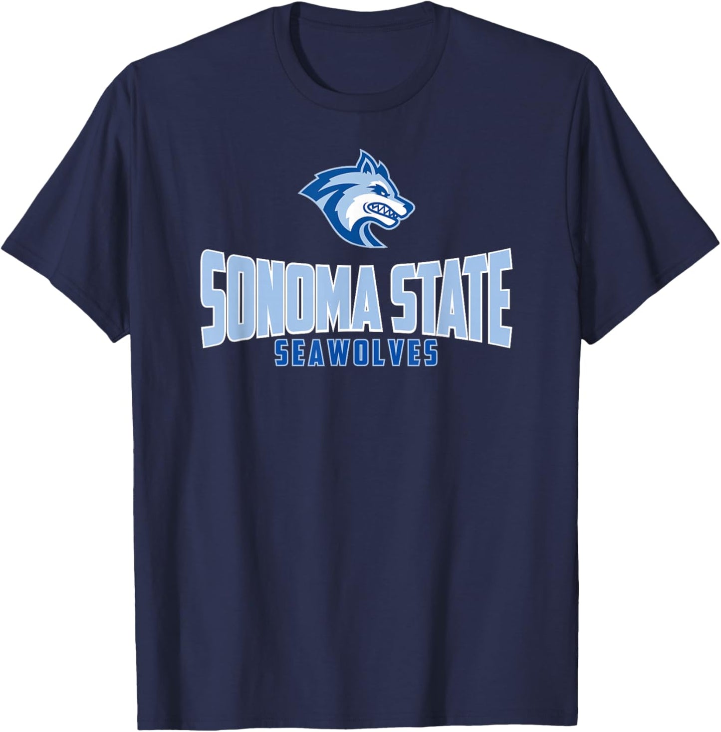Sonoma State University Seawolves Stacked Seawolf Logo T-Shirt - T-Shirt | Navy