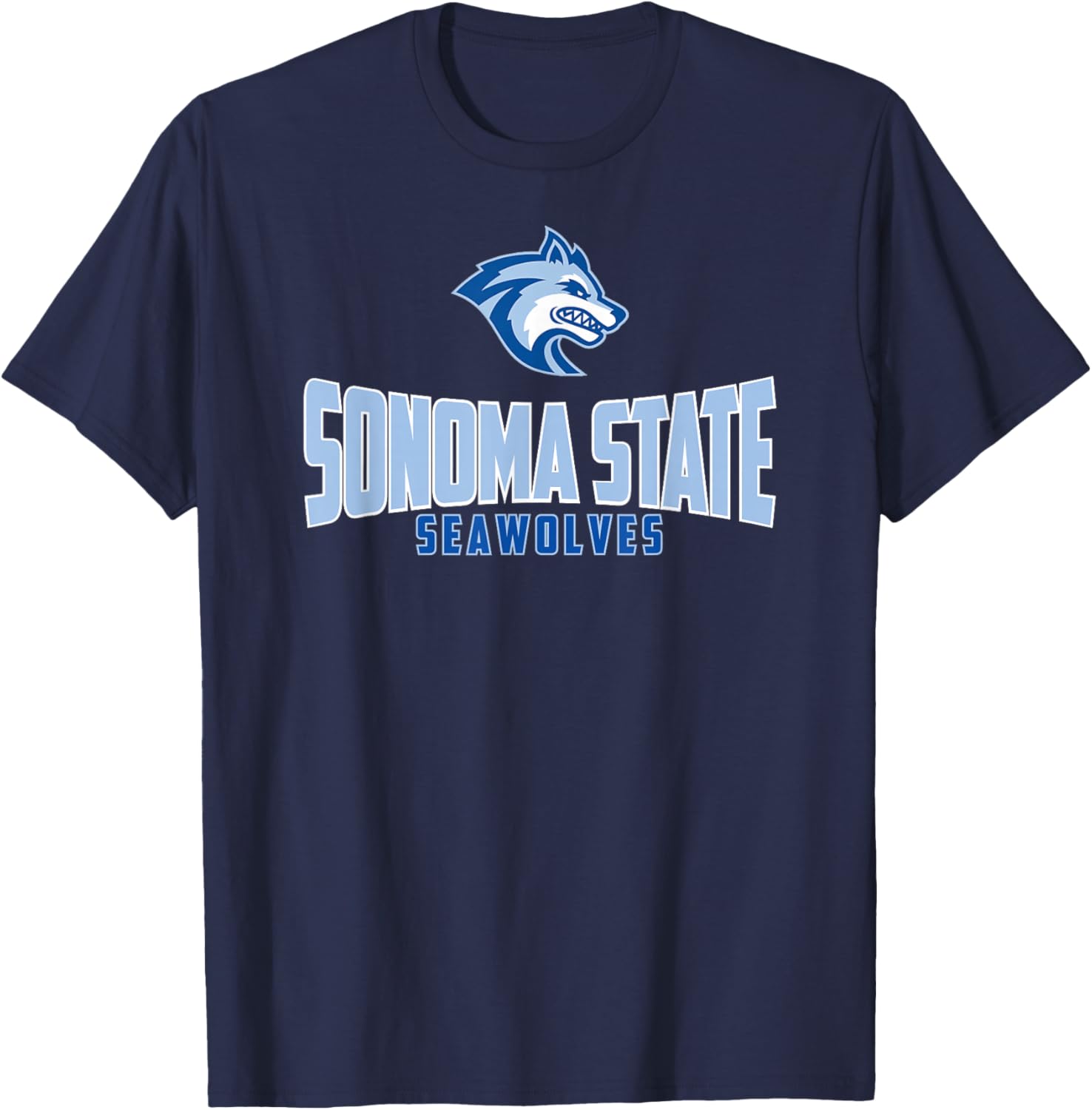 Sonoma State University Seawolves Stacked Seawolf Logo T-Shirt - T-Shirt | Navy