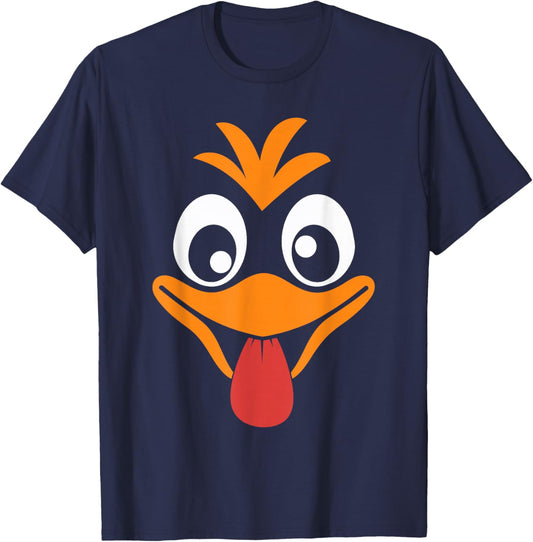 Funny Silly Turkey Face Happy Turkey Day Thanksgiving T-Shirt - T-Shirt | Navy