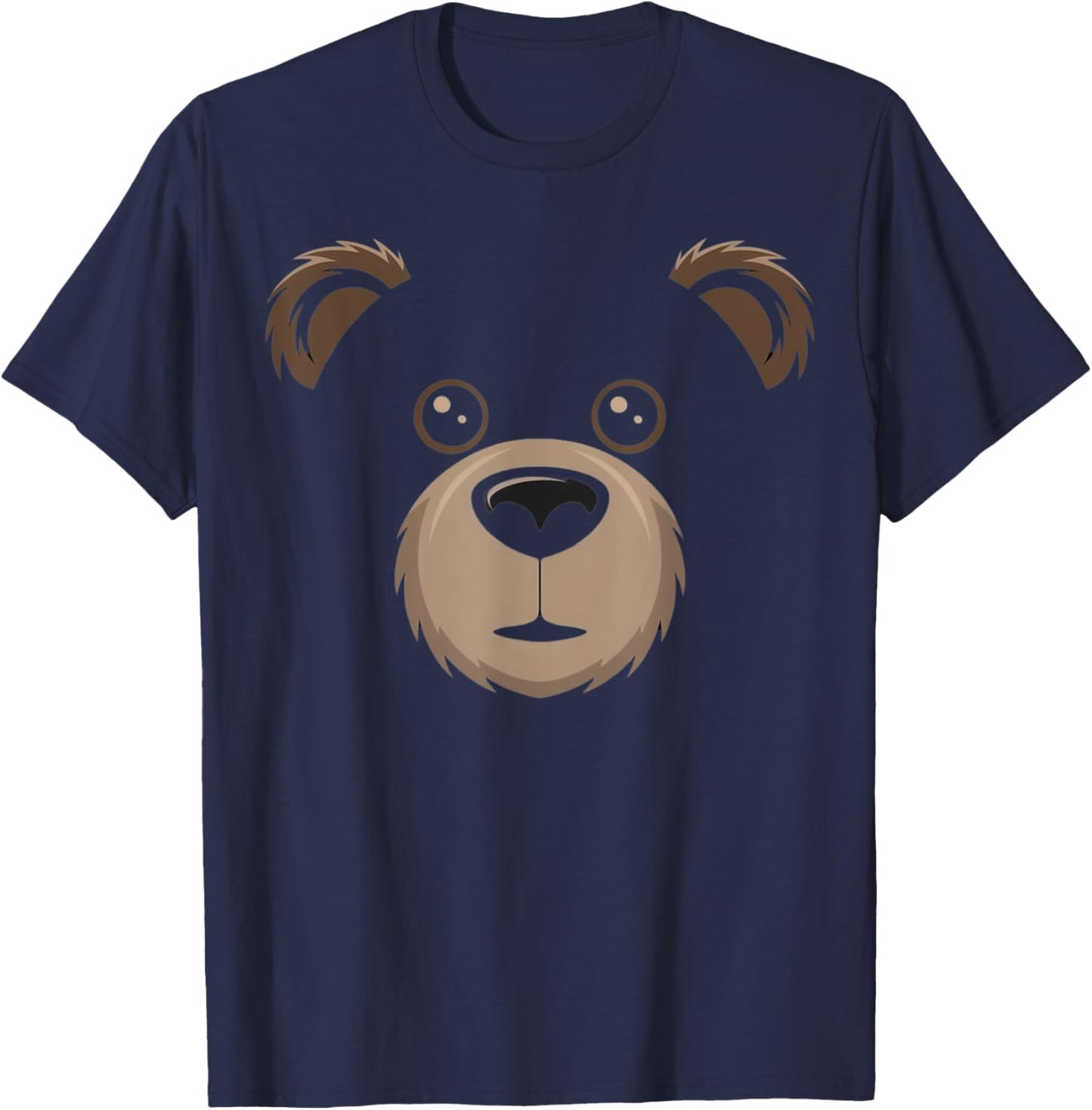 Bear Face Halloween Costume Brown Bear Animal Kids T-Shirt - T-Shirt | Navy
