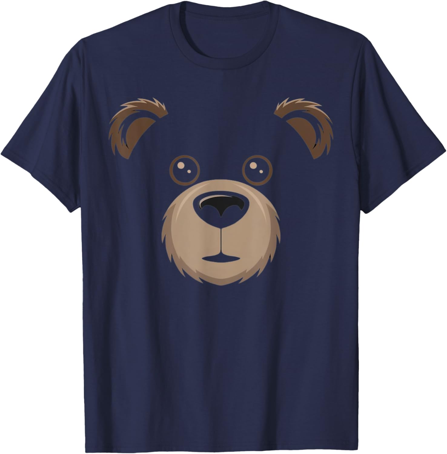 Bear Face Halloween Costume Brown Bear Animal Kids T-Shirt - T-Shirt | Navy