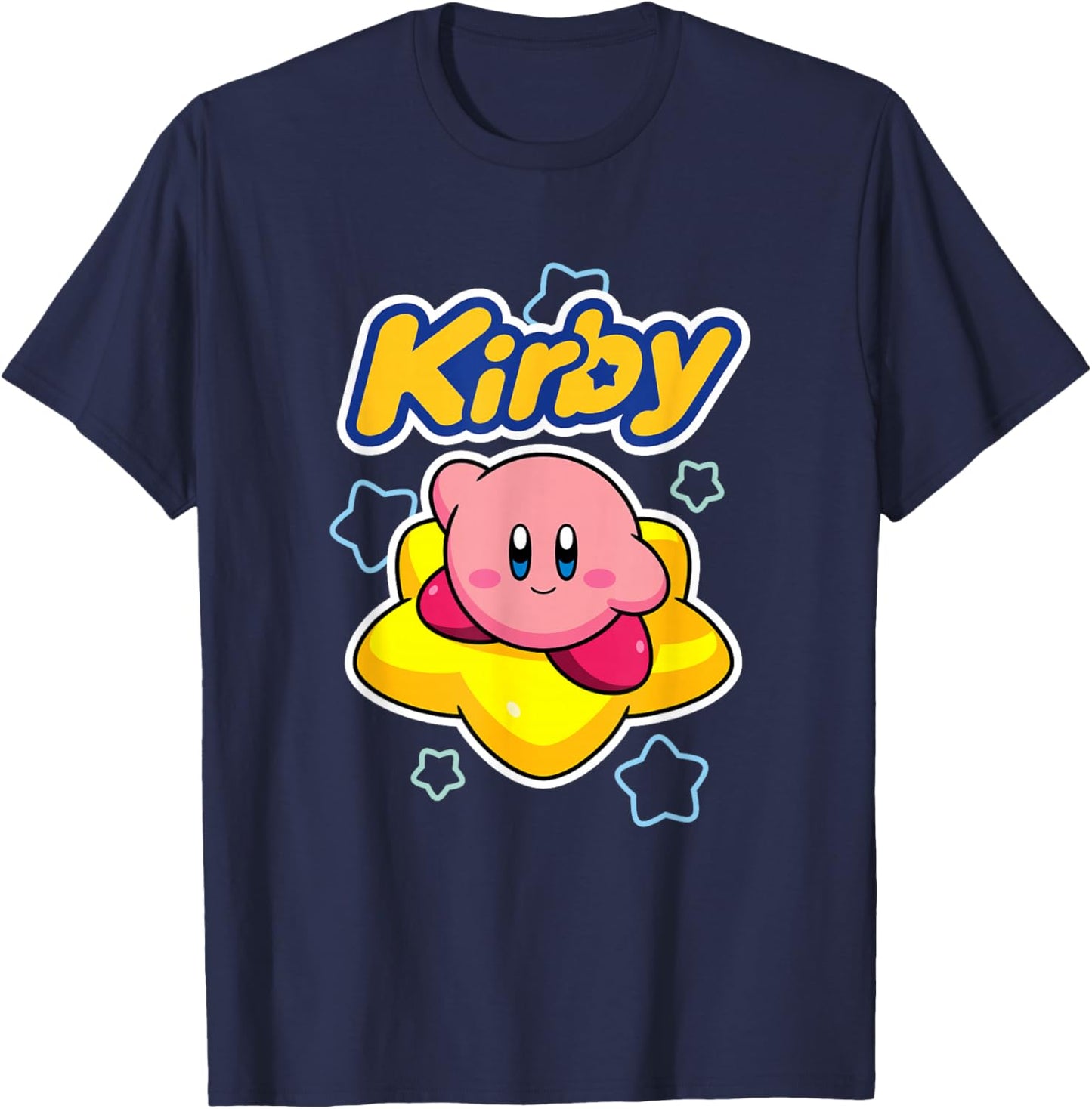Kirby Nintendo Big Star Surfing Portrait T-Shirt - T-Shirt | Navy