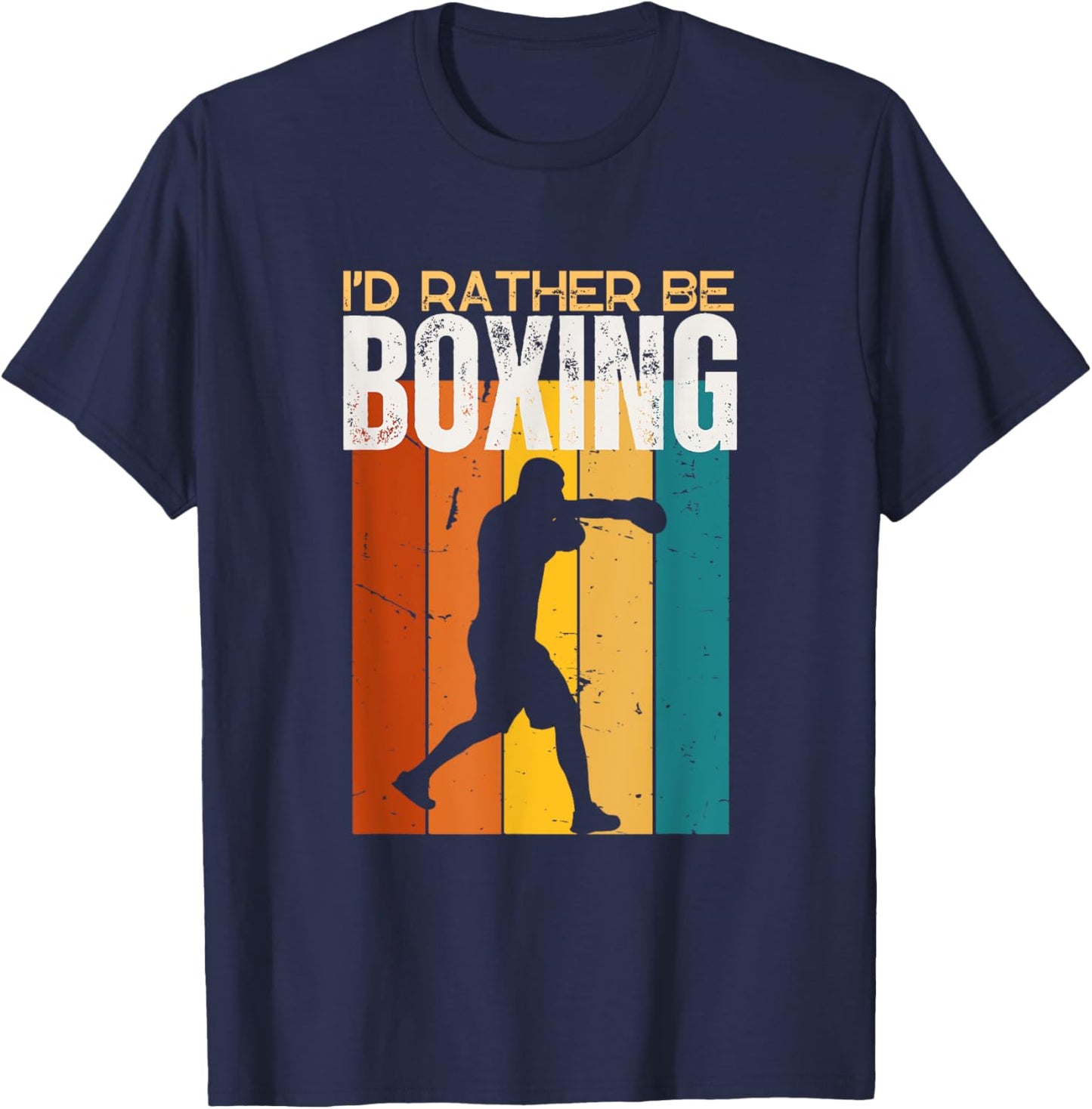I'd Rather Be Boxing Funny Boxer T-Shirt - T-Shirt | Navy