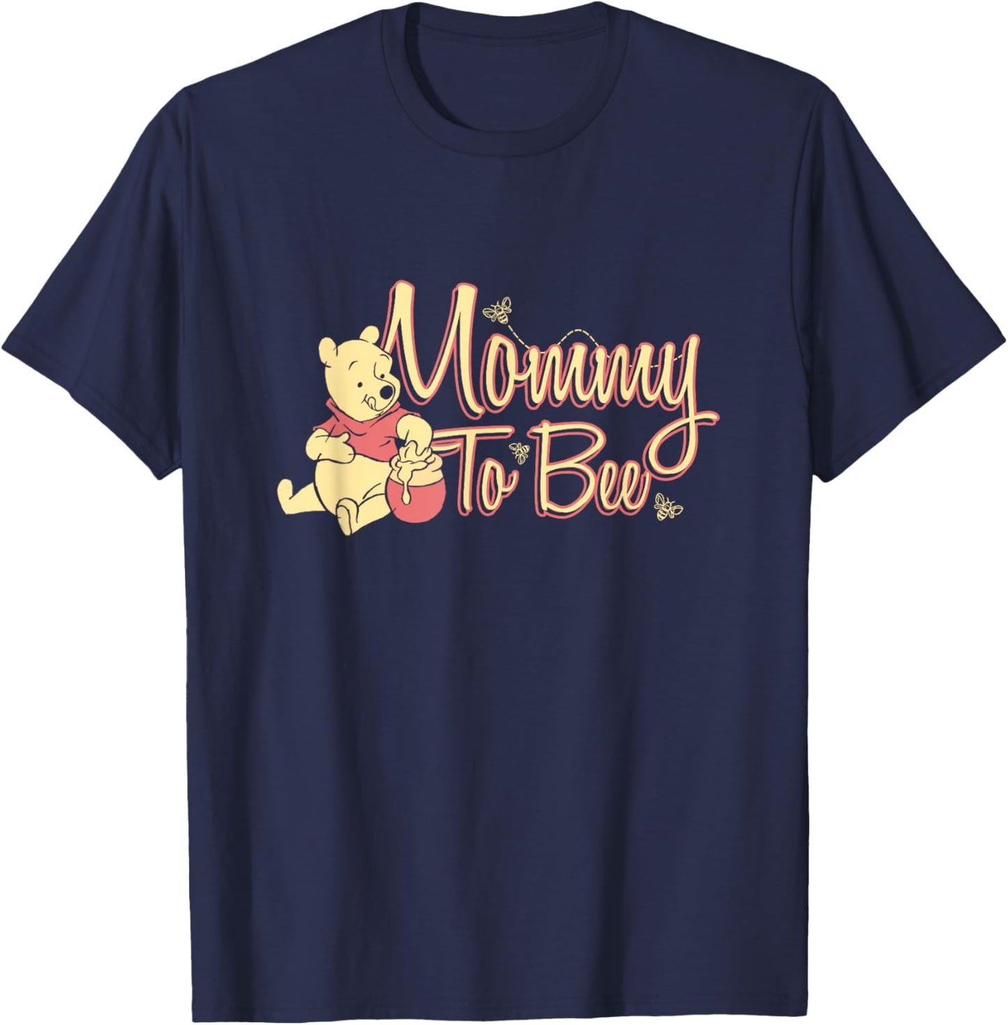 Disney Winnie the Pooh Mommy To Bee Cute Pooh Chets Logo T-Shirt - T-Shirt | Navy