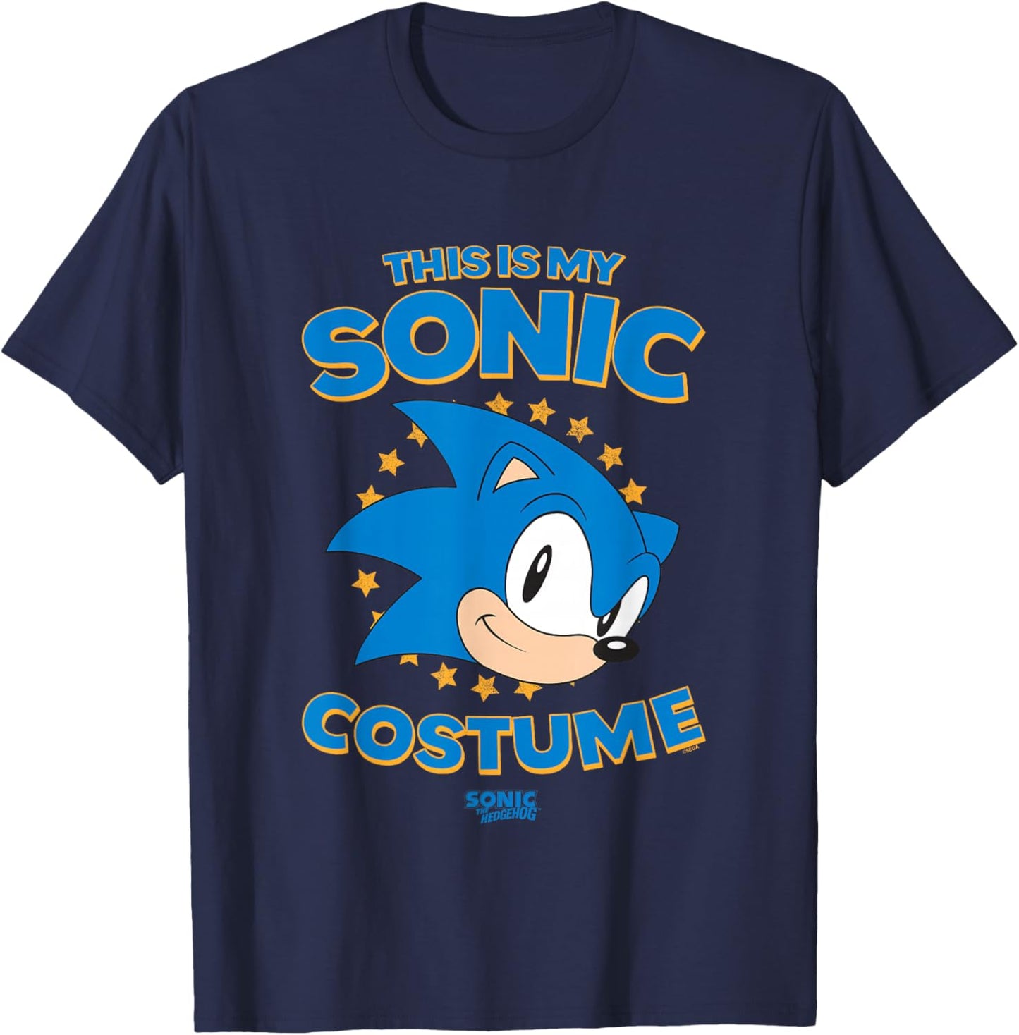 Sonic The Hedgehog Halloween This Is My Sonic Retro Costume T-Shirt - T-Shirt | Navy