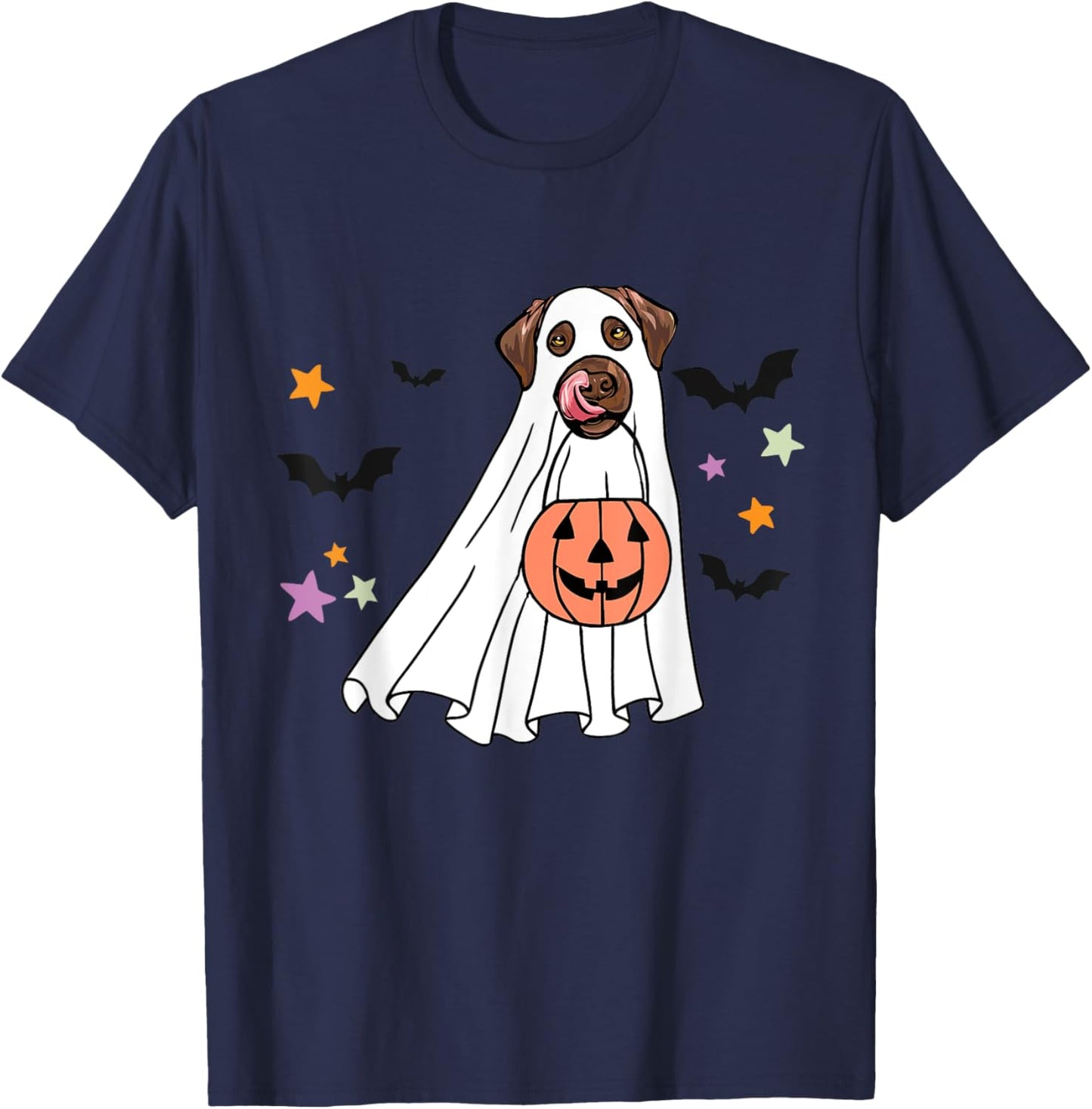 Ghost Chocolate Labrador Retriever Boo Dog Halloween Costume Women T-Shirt - T-Shirt | Navy