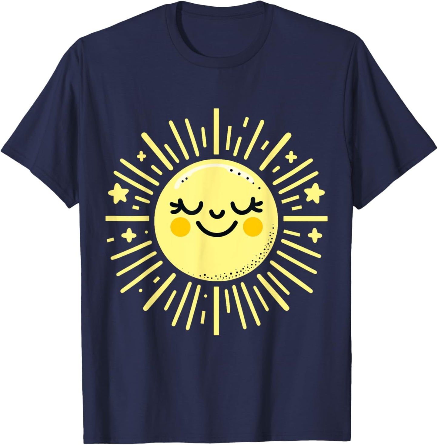 Happy Sunshine Summer Vacation Sun T-Shirt - T-Shirt | Navy