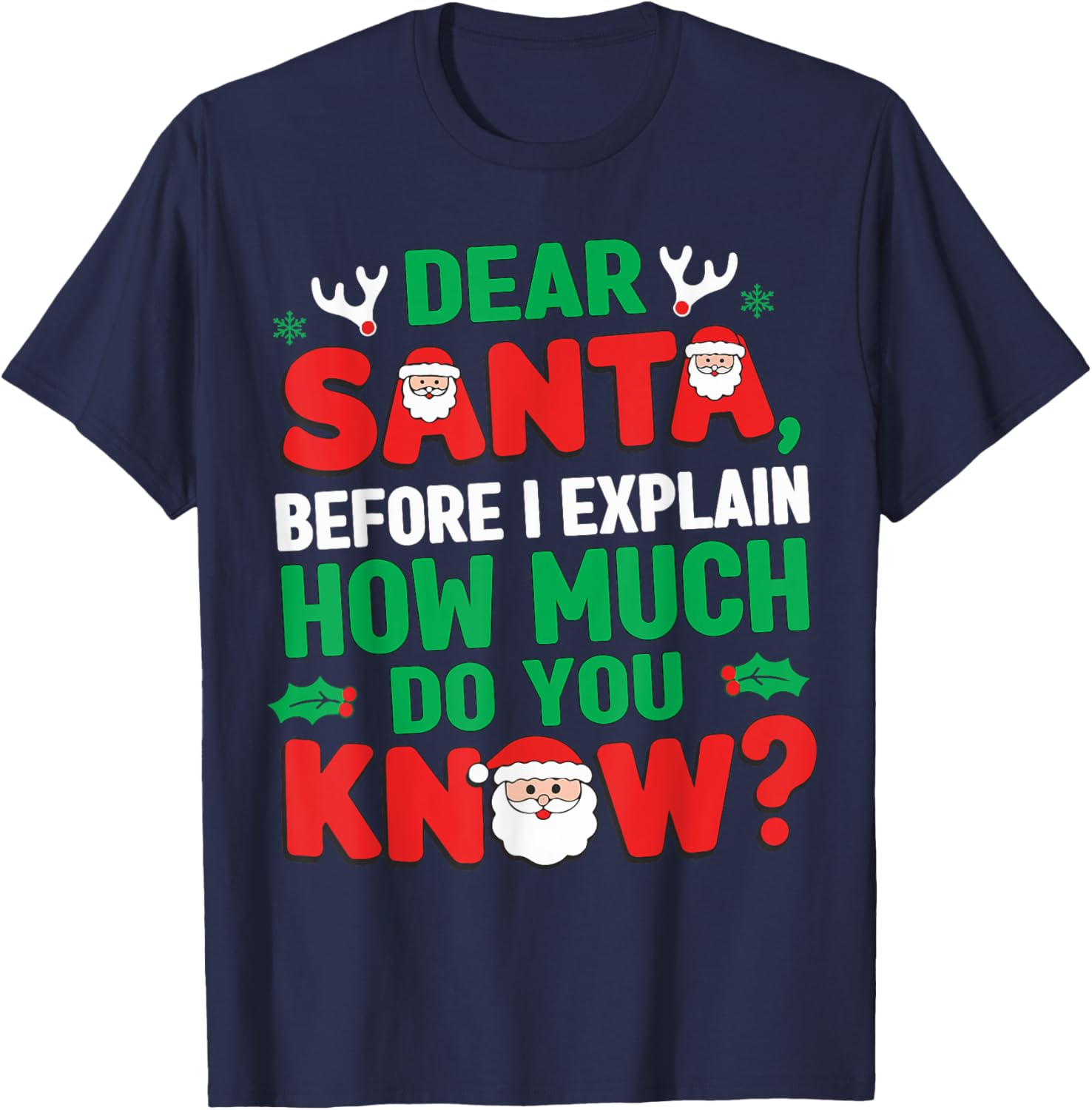 Dear Santa I Can Explain Funny Christmas Shirts Kids Boys T-Shirt - T-Shirt | Navy