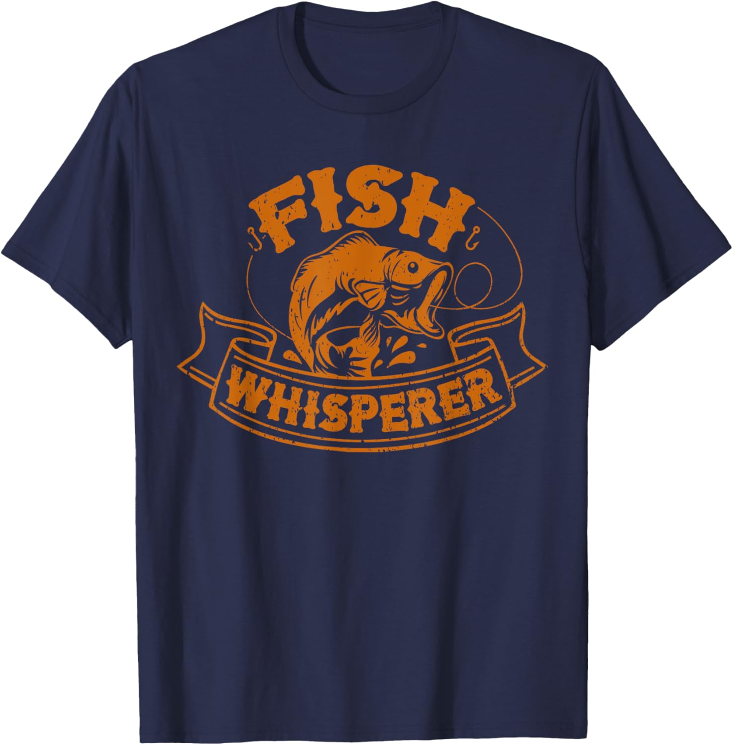 Fish Whisperer Funny Fisherman Fisher Fishing Lovers Outfit T-Shirt - T-Shirt | Navy