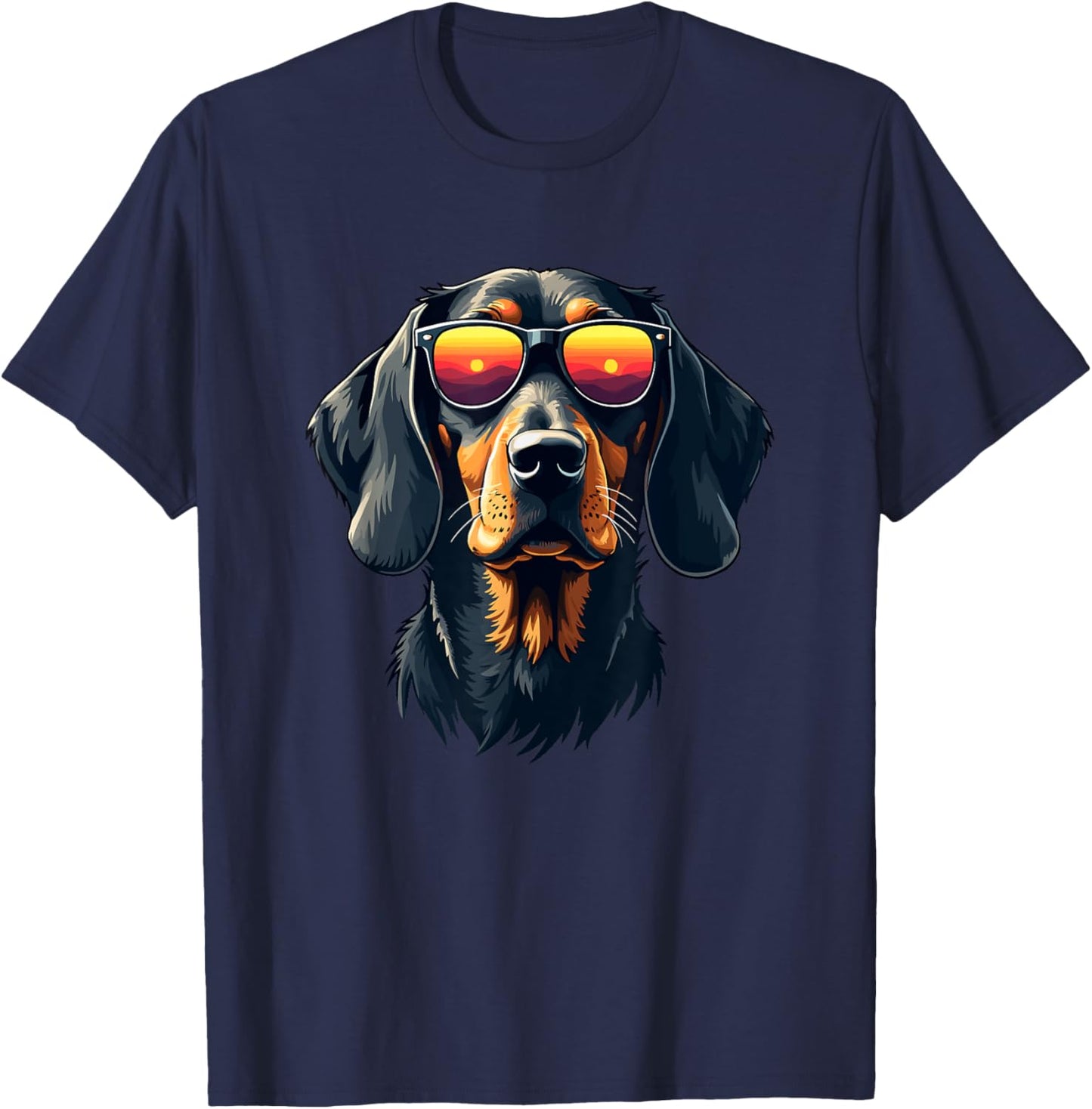 Retro Sunglasses Coonhound Coon Dog T-Shirt - T-Shirt | Navy