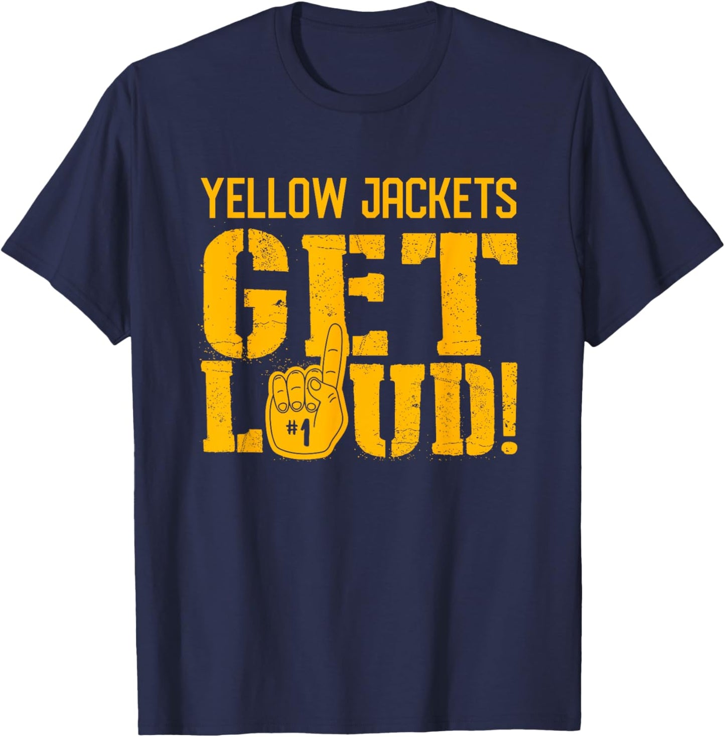 Wynne Yellow Jackets Get Loud! HS T-Shirt - T-Shirt | Navy