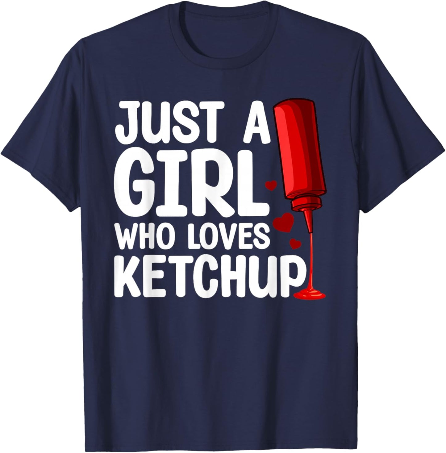 Cool Ketchup Art Girls Kid Ketchup Novelty Ketchup T-Shirt - T-Shirt | Navy