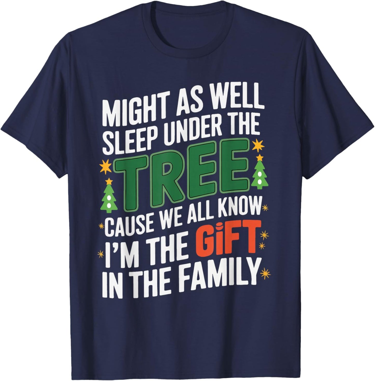 Funny Christmas Shirts Kids Xmas Pajamas Women Boys T-Shirt - T-Shirt | Navy