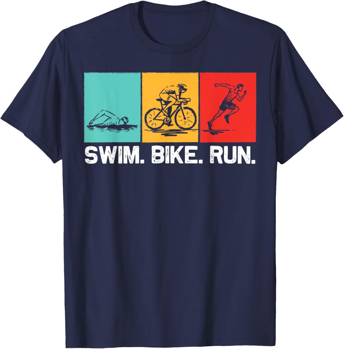 Cool Triathlon Women Swimming Running Swim Bike Run T-Shirt - T-Shirt | Navy