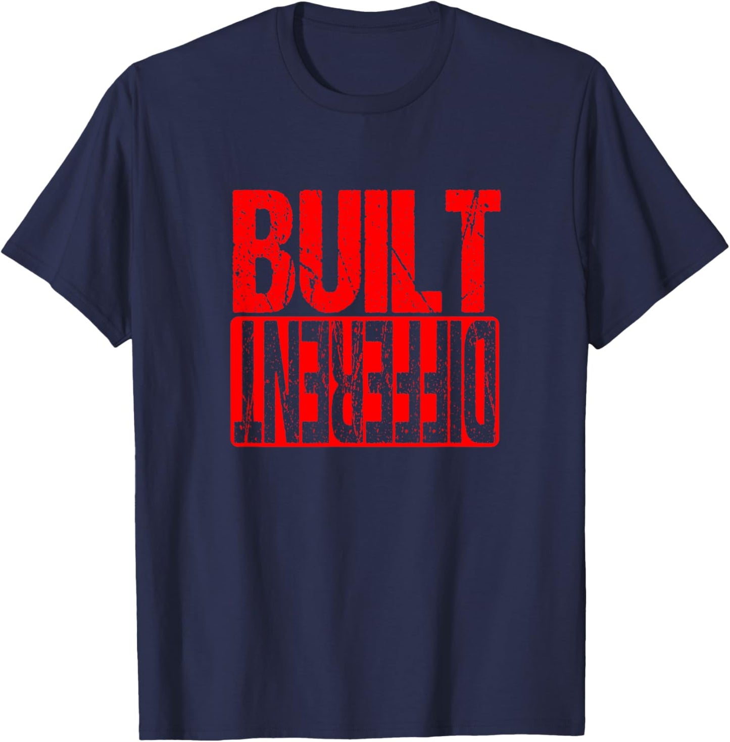 Red Built Different Red Color Graphic Red T-Shirt - T-Shirt | Navy