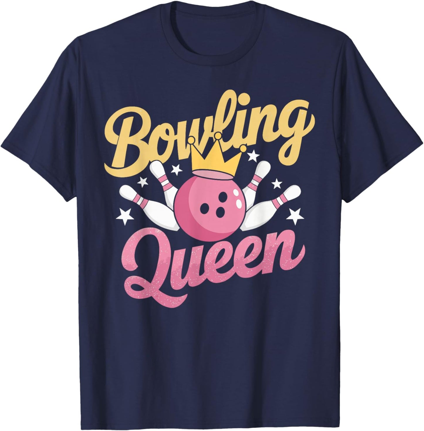 Bowling Queen Bowler Funny Bowling T-Shirt - T-Shirt | Navy