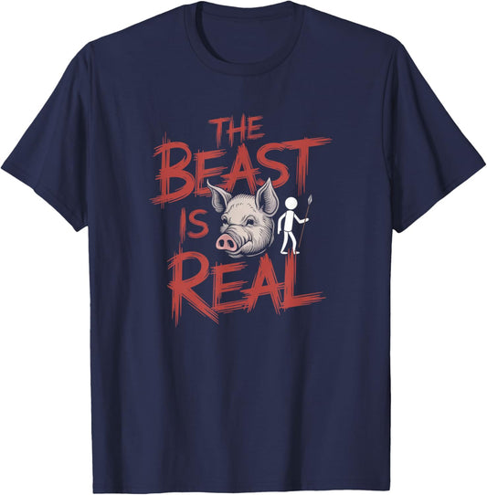 The Beast is Real Lord of the Flies Classic Literary T-Shirt - T-Shirt | Navy