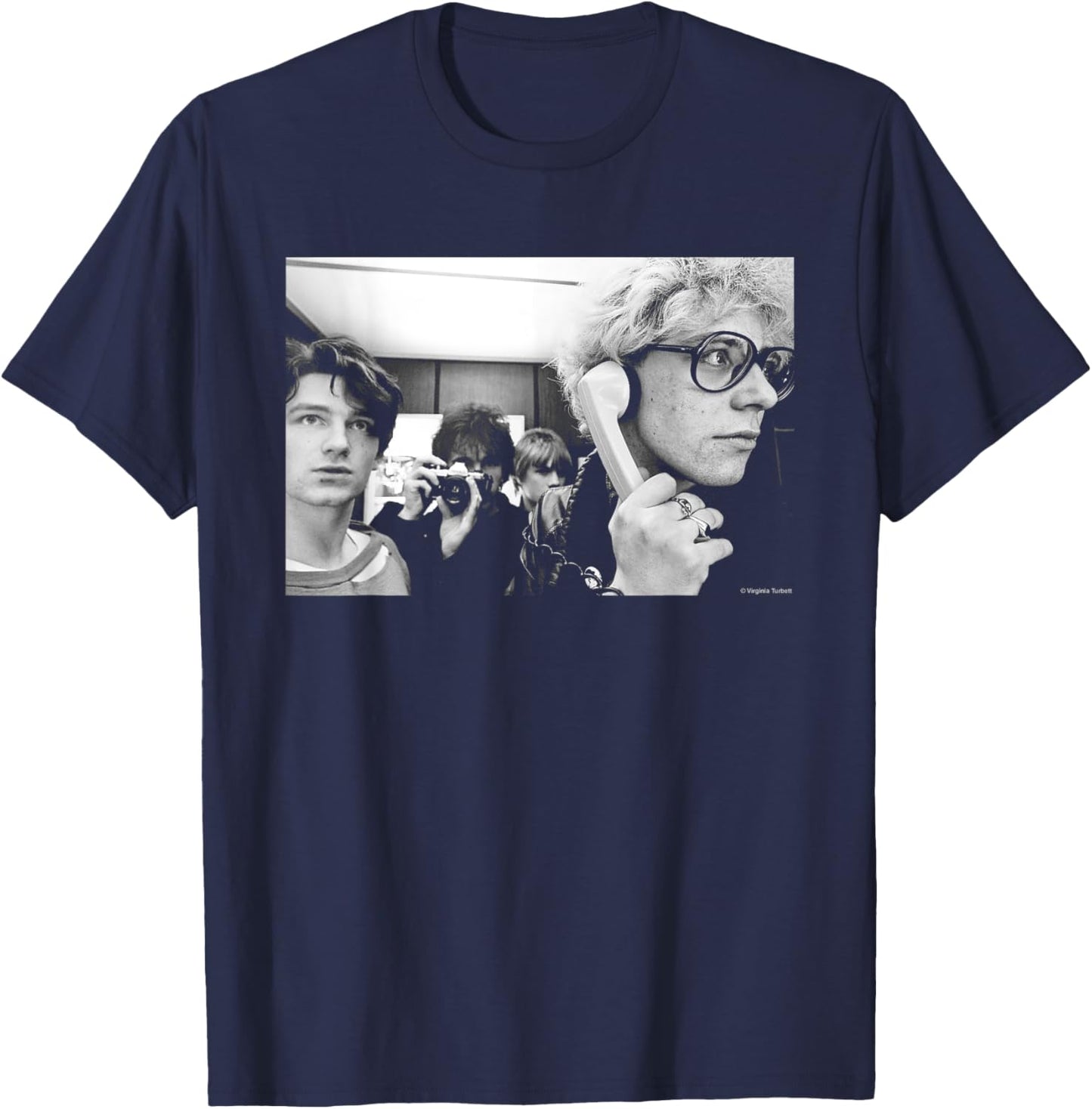 U2 Band Phone Photo 1980 By Virginia Turbett T-Shirt - T-Shirt | Navy