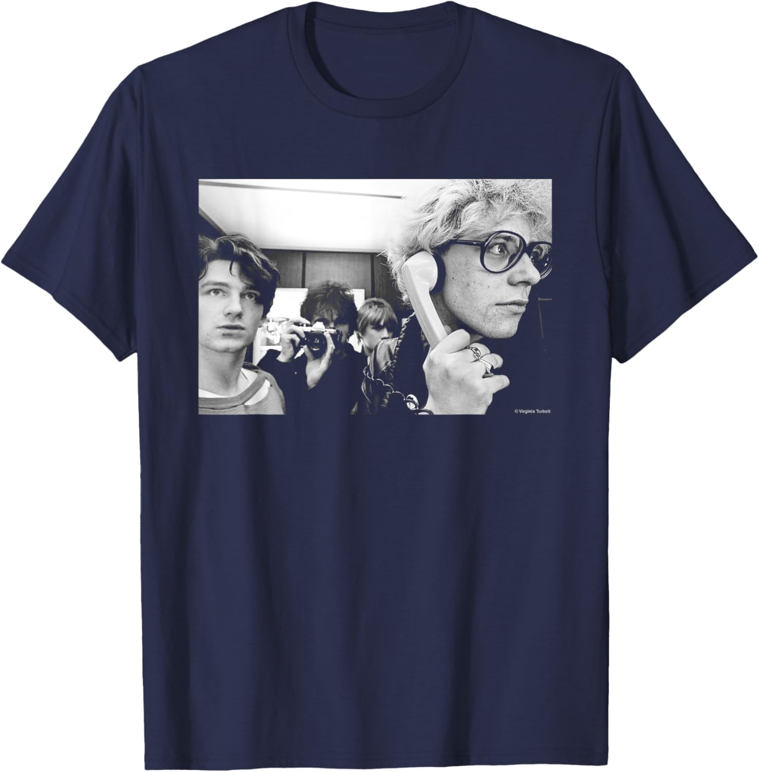 U2 Band Phone Photo 1980 By Virginia Turbett T-Shirt - T-Shirt | Navy