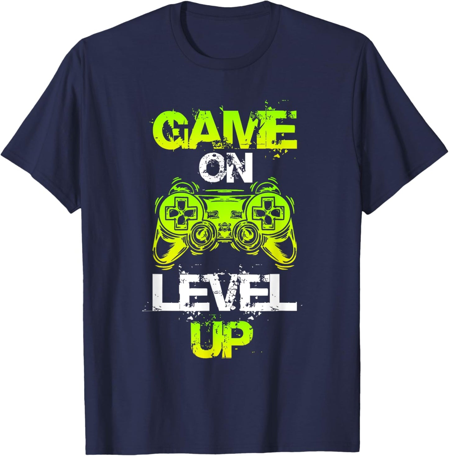 Gaming Apparel GAME ON LEVEL UP Gaming - -Adults, -Kids - Black - Small - Short Sleeve T-Shirt - T-Shirt | Navy