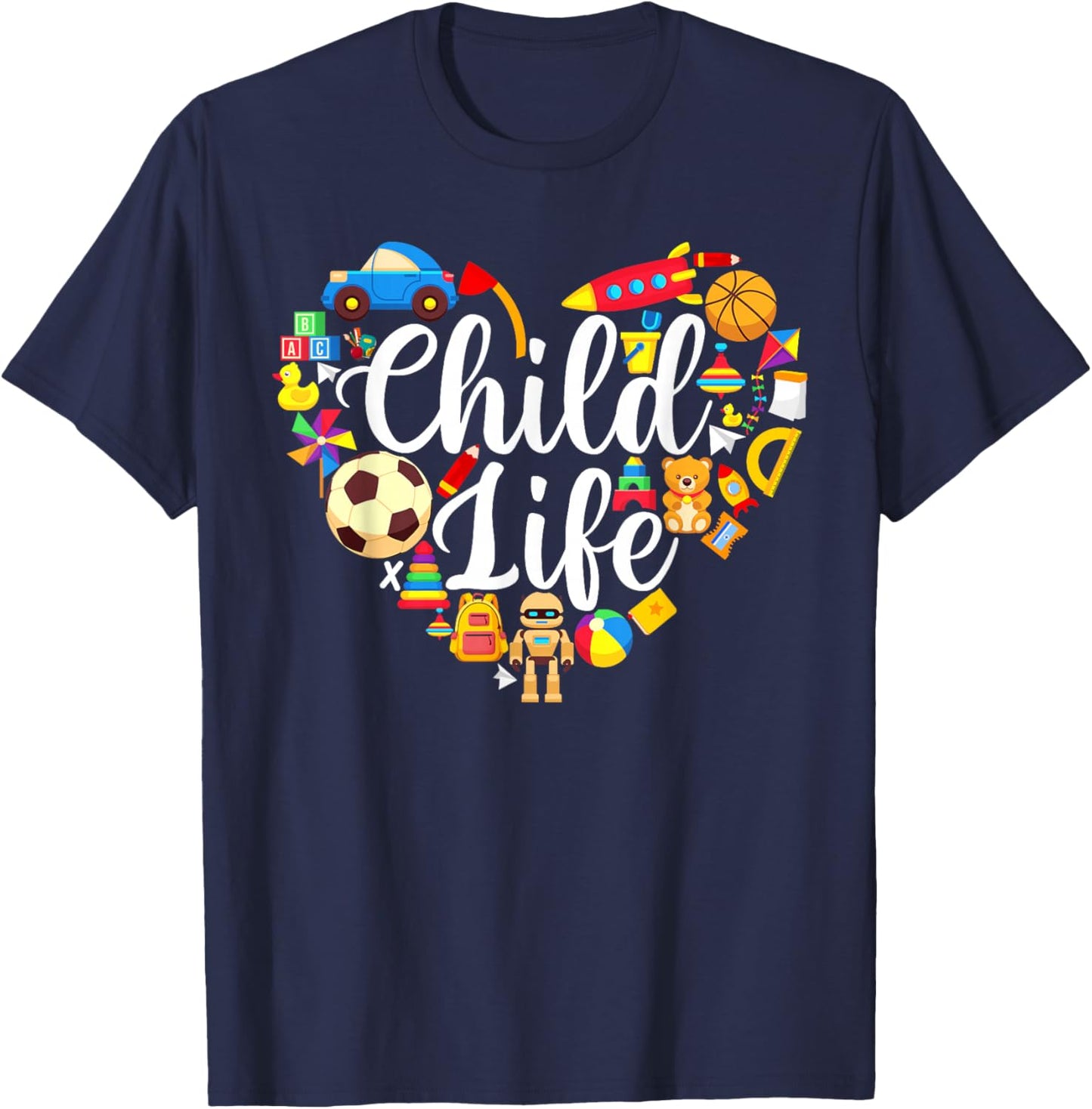 Retro Child Life Specialist Play Therapy Child Life Intern T-Shirt - T-Shirt | Navy