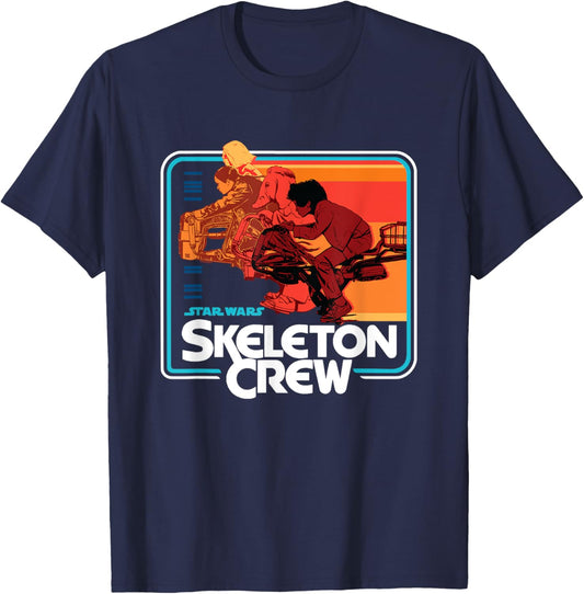 Star Wars Skeleton Crew Vintage Sunset Speeders T-Shirt - T-Shirt | Navy